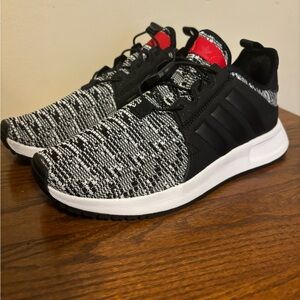 SOLD Adidas X PLR Black Red White YOUTH Size 4.5 elastic adjustable laces